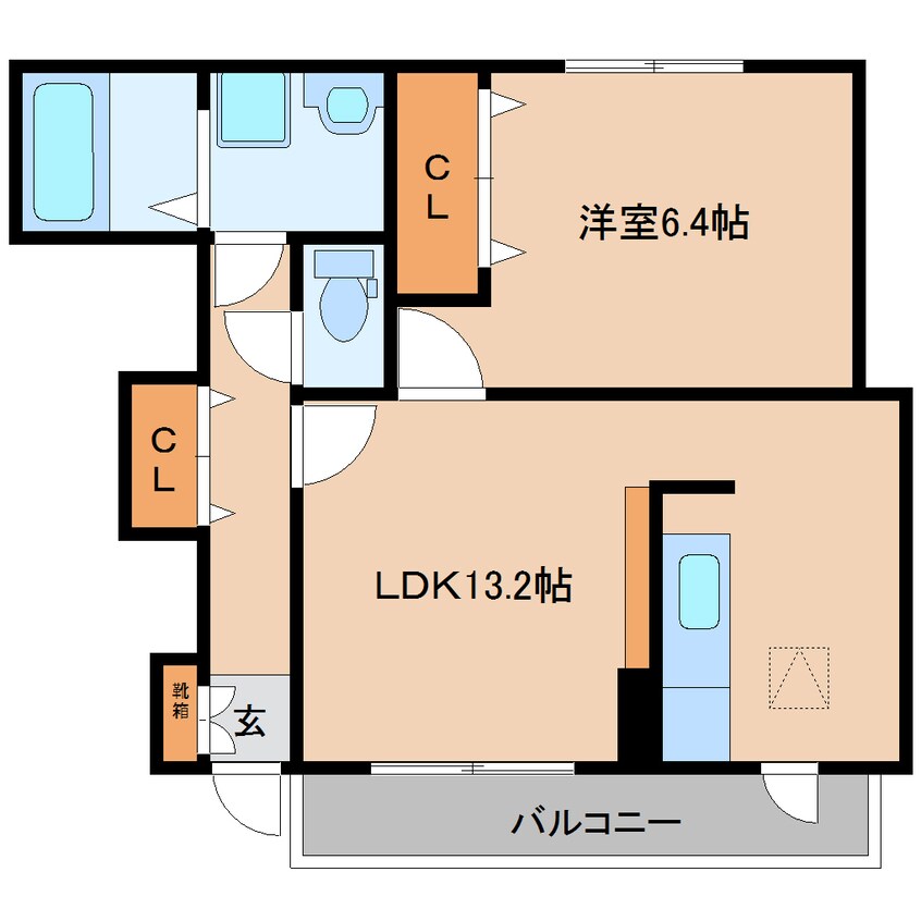 間取図 近鉄大阪線（近畿）/築山駅 徒歩9分 1階 築11年