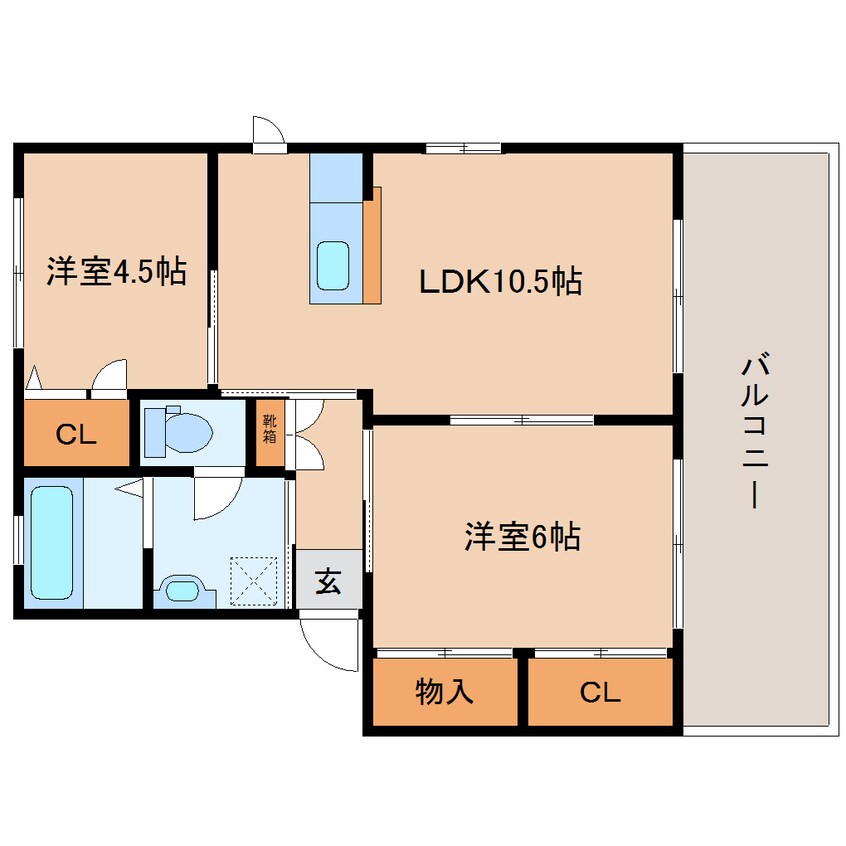 間取図 近鉄大阪線（近畿）/大和高田駅 バス20分広陵中下車:停歩5分 1階 築25年