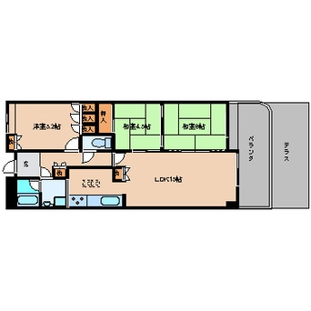 間取図 近鉄南大阪線/尺土駅 徒歩9分 1階 築37年