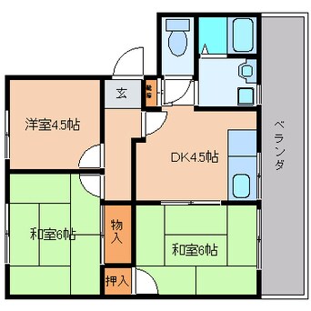 間取図 和歌山線/五条駅 徒歩19分 2階 築32年