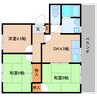和歌山線/五条駅 徒歩19分 2階 築33年 3DKの間取り