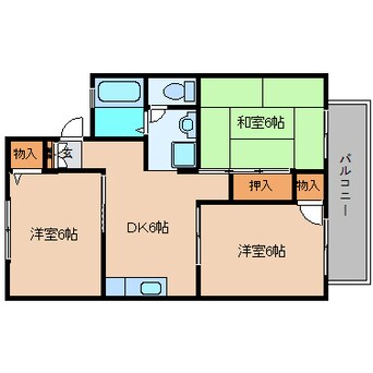 間取図 近鉄南大阪線/高田市駅 徒歩19分 1階 築30年