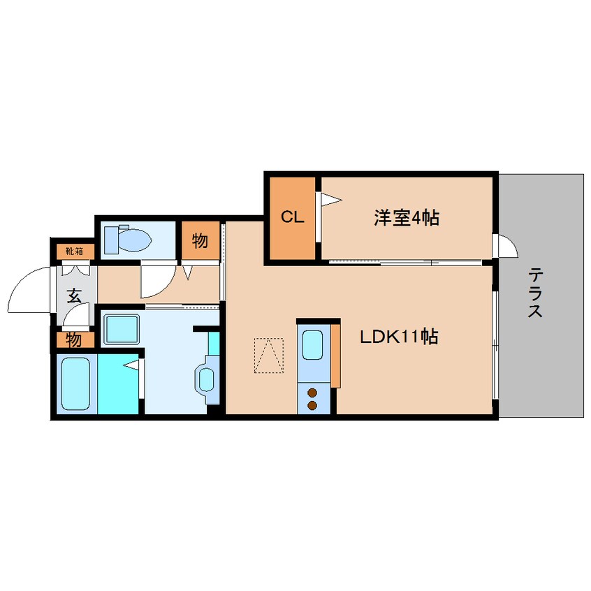 間取図 和歌山線/大和新庄駅 徒歩4分 1階 築9年