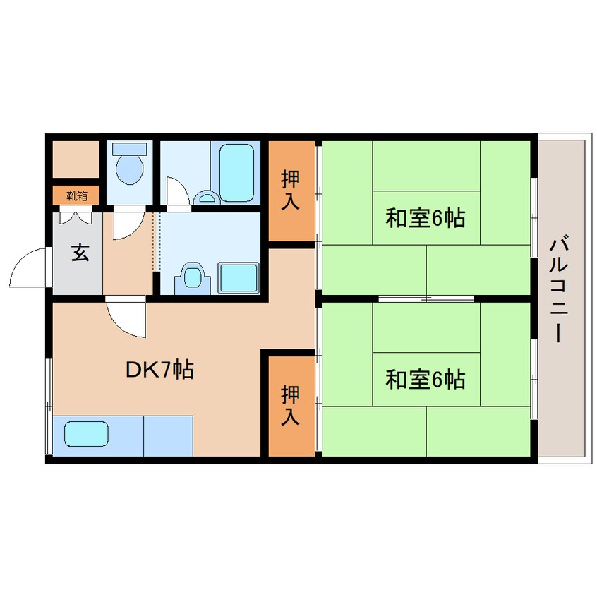 間取図 近鉄大阪線（近畿）/大和高田駅 徒歩9分 4階 築37年