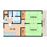 近鉄大阪線（近畿）/大和高田駅 徒歩9分 4階 築38年 2DKの間取り