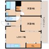 近鉄南大阪線/高田市駅 徒歩12分 3階 築41年 2LDKの間取り