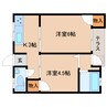 近鉄大阪線（近畿）/築山駅 徒歩24分 1階 築55年 2Kの間取り