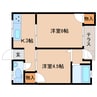 近鉄大阪線（近畿）/築山駅 徒歩24分 1階 築55年 2Kの間取り