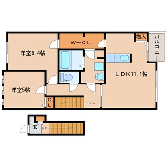 間取図 和歌山線/御所駅 徒歩14分 2階 築7年