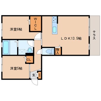 間取図 和歌山線/御所駅 徒歩5分 1階 築7年