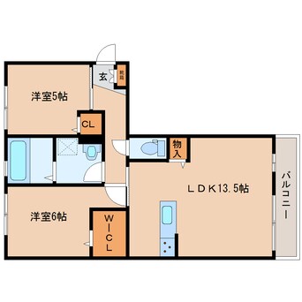 間取図 和歌山線/御所駅 徒歩5分 2階 築7年