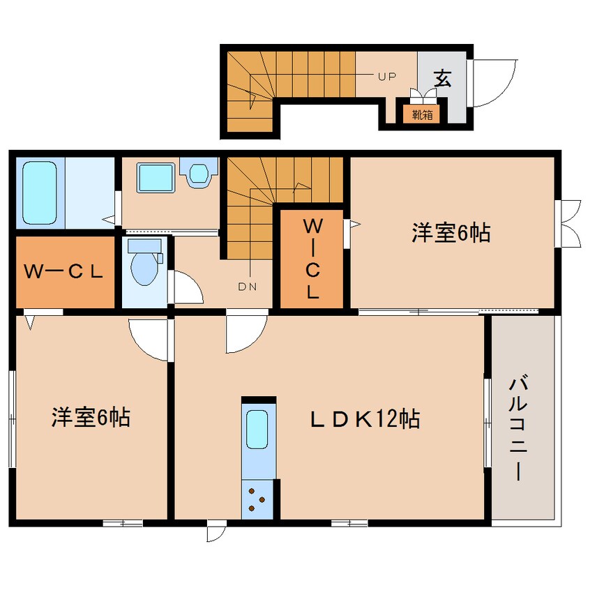 間取図 近鉄御所線/近鉄御所駅 徒歩16分 2階 築6年