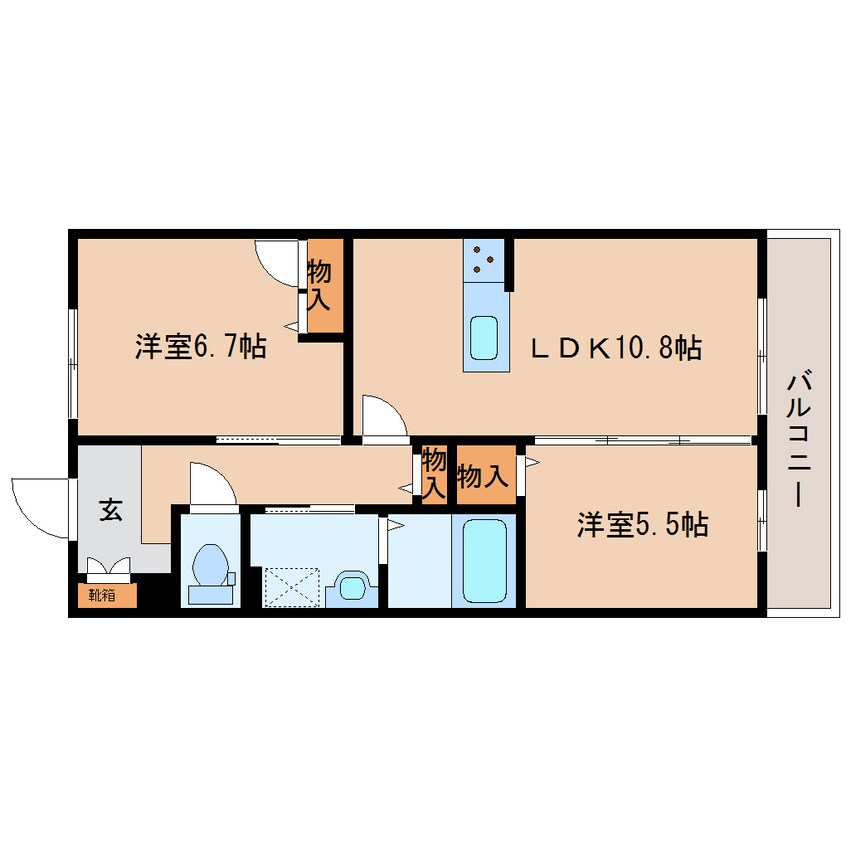 間取図 近鉄大阪線（近畿）/築山駅 徒歩9分 3階 築5年