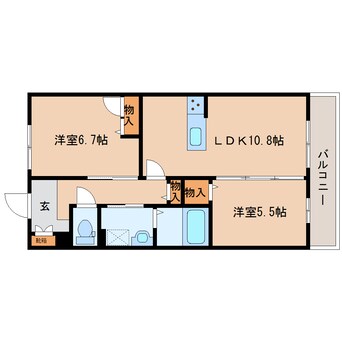 間取図 近鉄大阪線（近畿）/築山駅 徒歩9分 3階 築6年