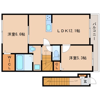 間取図 近鉄大阪線（近畿）/築山駅 徒歩3分 2階 築6年