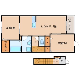 間取図 和歌山線/五条駅 徒歩9分 2階 築5年