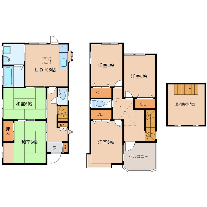 間取図 近鉄大阪線（近畿）/大和高田駅 徒歩11分 1-2階 築27年