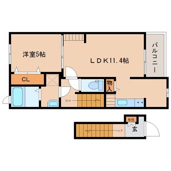 間取図 近鉄南大阪線/高田市駅 徒歩16分 2階 築5年