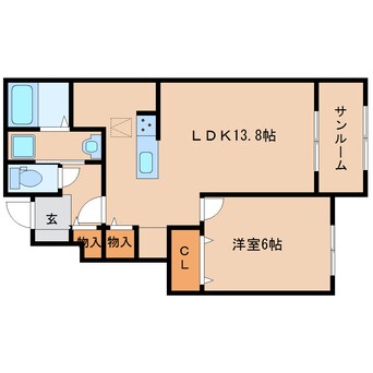 間取図 近鉄御所線/近鉄新庄駅 徒歩15分 1階 築4年