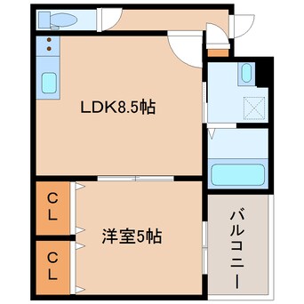 間取図 近鉄大阪線（近畿）/大和高田駅 徒歩8分 3階 築4年