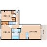 近鉄大阪線（近畿）/大和高田駅 徒歩12分 1階 築浅 2LDKの間取り