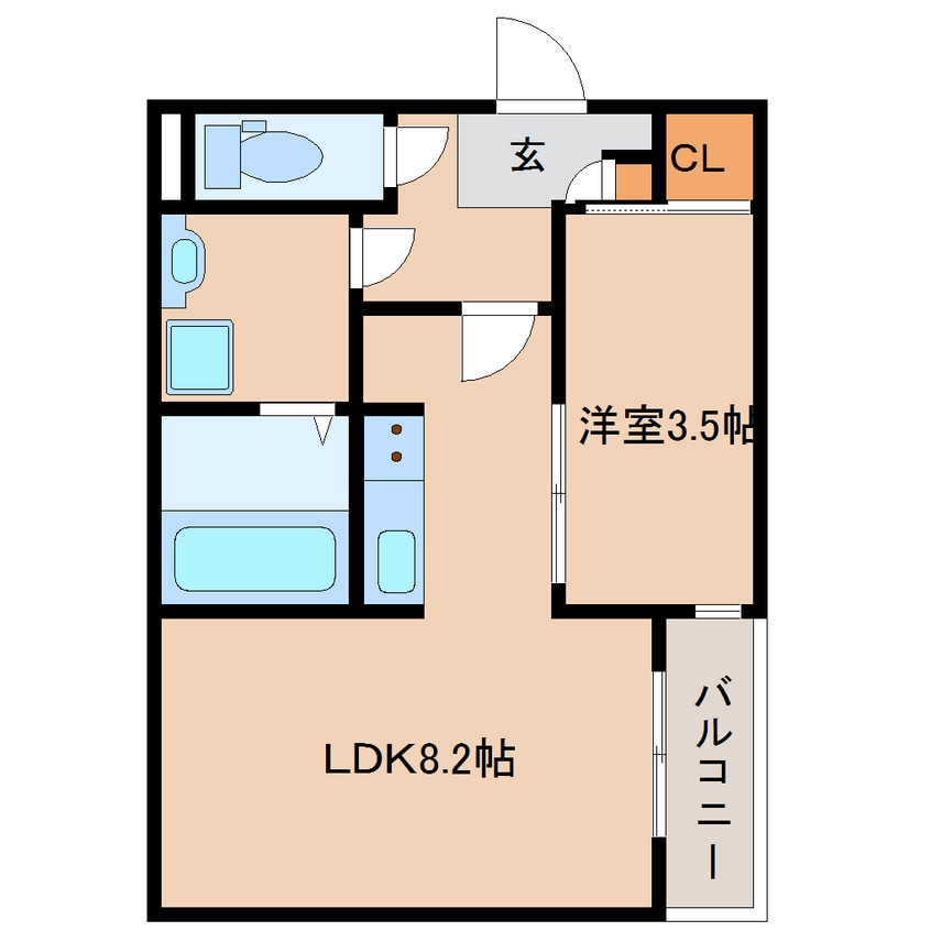 間取図 近鉄大阪線（近畿）/大和高田駅 徒歩6分 2階 築1年