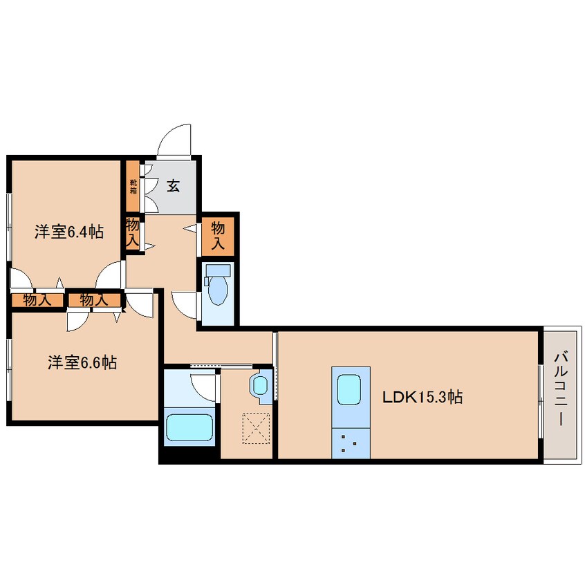 間取図 近鉄南大阪線/高田市駅 徒歩5分 2階 1年未満