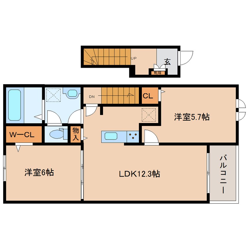 間取図 近鉄南大阪線/高田市駅 徒歩15分 2階 建築中