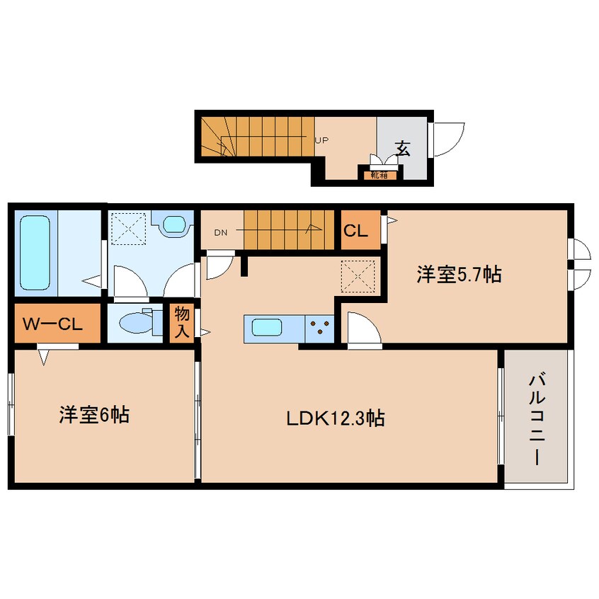 間取図 近鉄南大阪線/高田市駅 徒歩15分 2階 建築中