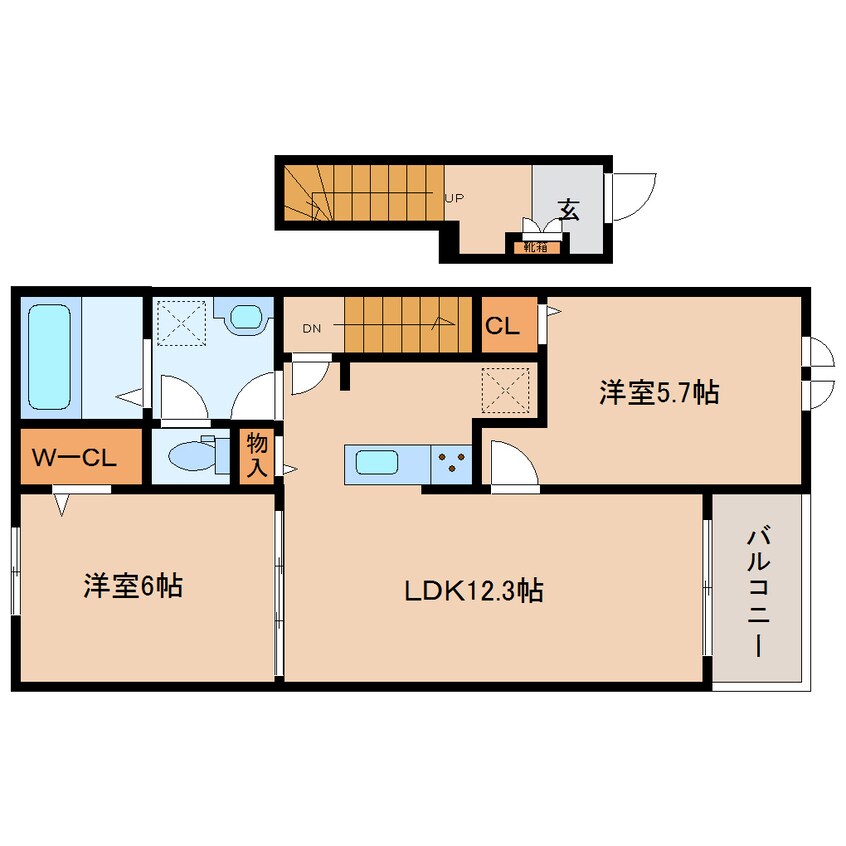 間取図 近鉄南大阪線/高田市駅 徒歩15分 2階 建築中