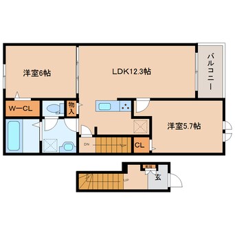 間取図 近鉄南大阪線/高田市駅 徒歩15分 2階 建築中