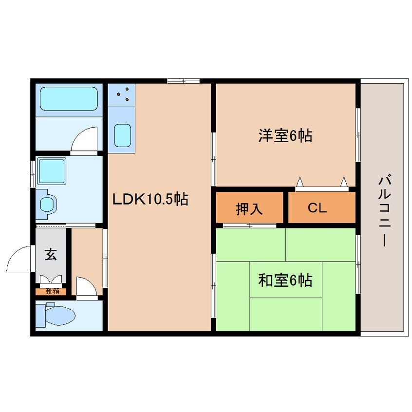 間取図 和歌山線/五条駅 徒歩5分 3階 築24年