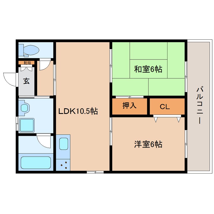 間取図 和歌山線/五条駅 徒歩5分 3階 築24年