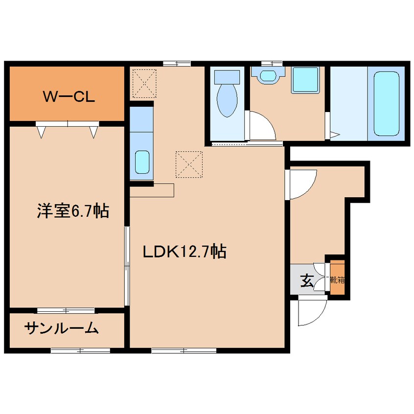 間取図 近鉄南大阪線/高田市駅 徒歩13分 1階 1年未満