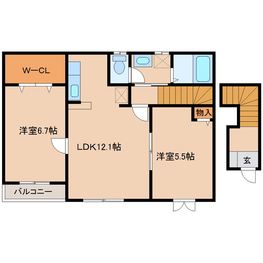 間取図 近鉄南大阪線/高田市駅 徒歩13分 2階 1年未満