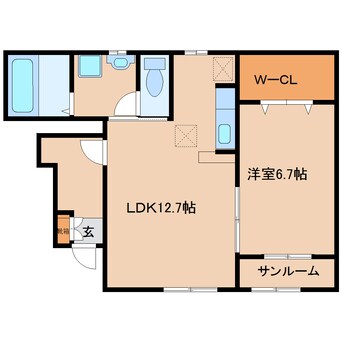 間取図 近鉄南大阪線/高田市駅 徒歩13分 1階 1年未満