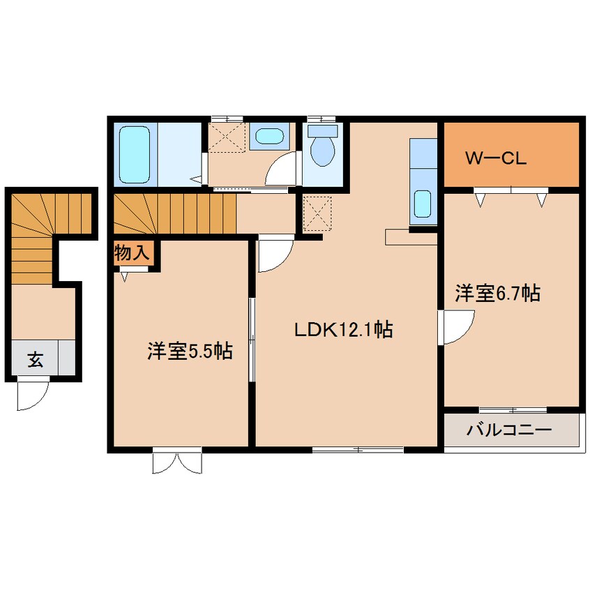 間取図 近鉄南大阪線/高田市駅 徒歩13分 2階 1年未満