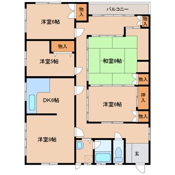 間取図 近鉄南大阪線/浮孔駅 徒歩30分 1-2階 築41年