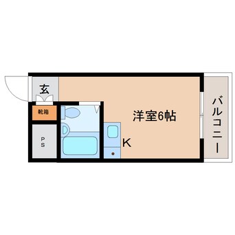 間取図 近鉄南大阪線/高田市駅 徒歩6分 2階 築36年