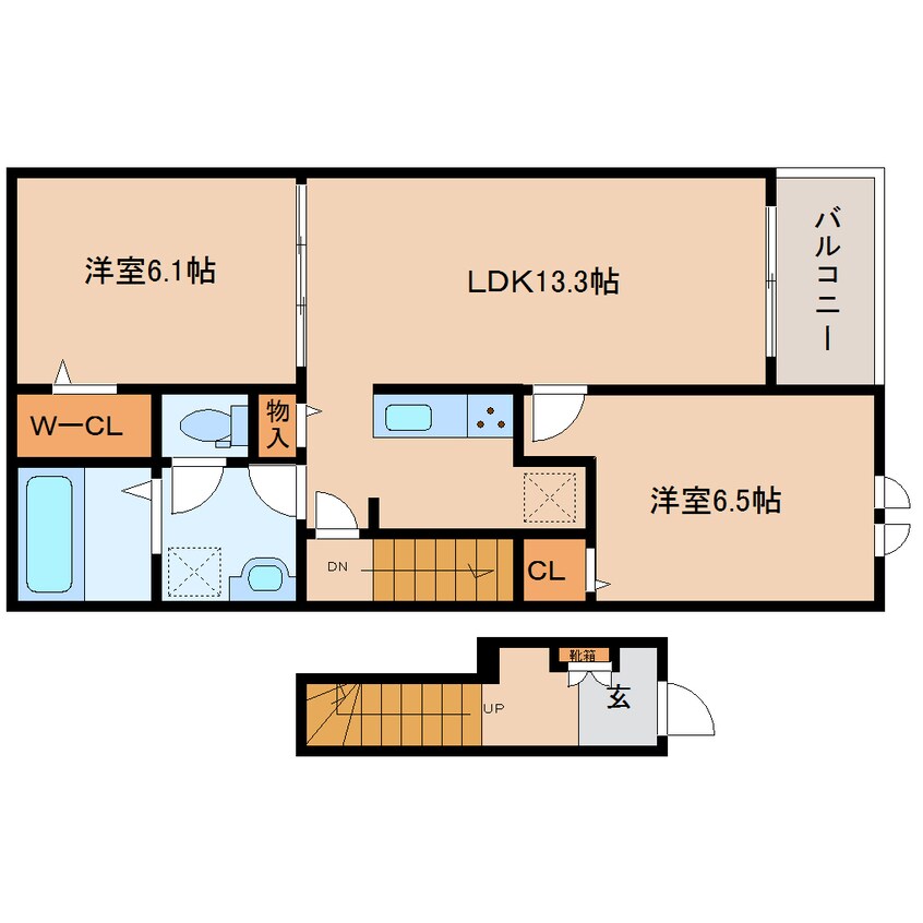 間取図 近鉄御所線/近鉄御所駅 徒歩8分 2階 建築中