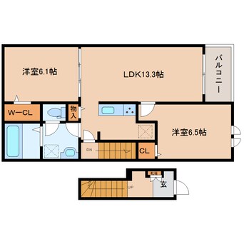 間取図 近鉄御所線/近鉄御所駅 徒歩8分 2階 建築中