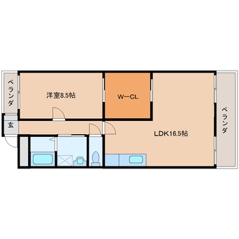 間取図 近鉄大阪線（近畿）/大和八木駅 徒歩4分 1階 築35年