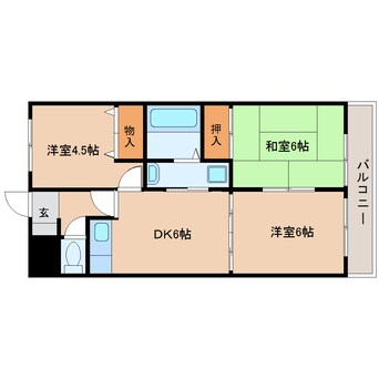 間取図 近鉄大阪線（近畿）/大和八木駅 徒歩10分 1階 築27年