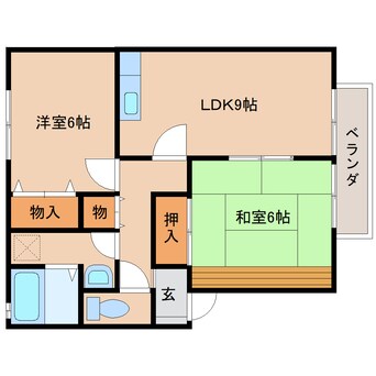間取図 近鉄大阪線（近畿）/大和八木駅 徒歩12分 2階 築28年