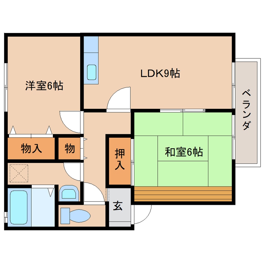 間取図 近鉄大阪線（近畿）/大和八木駅 徒歩12分 2階 築28年