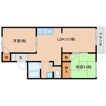 間取図 近鉄大阪線（近畿）/大和八木駅 徒歩7分 2階 築36年