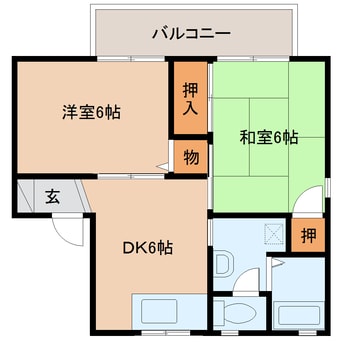 間取図 近鉄大阪線（近畿）/大和八木駅 徒歩9分 1階 築28年