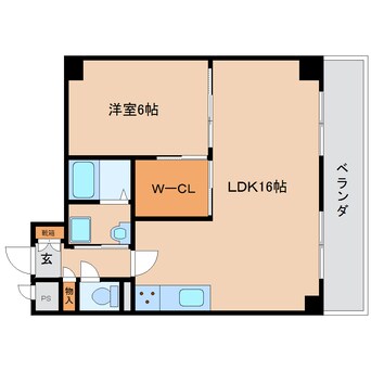 間取図 近鉄大阪線（近畿）/大和八木駅 徒歩5分 6階 築32年