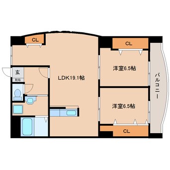 間取図 近鉄大阪線（近畿）/大和八木駅 徒歩2分 5階 築27年