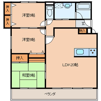 間取図 近鉄大阪線（近畿）/大和八木駅 徒歩2分 2階 築25年